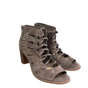 Vince Camuto Tressa Ankle Boot Open Toe 8.5 Leather Upper
